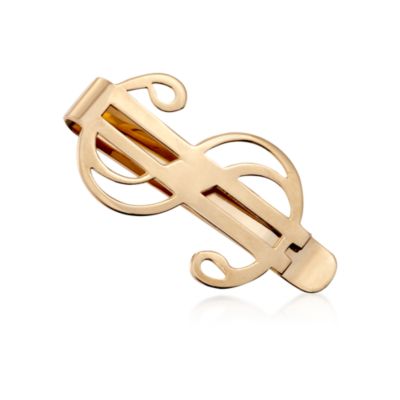 C. 1980 Vintage Men's 14kt Yellow Gold Dollar Sign Money Clip &mdash; Alt Image 1
