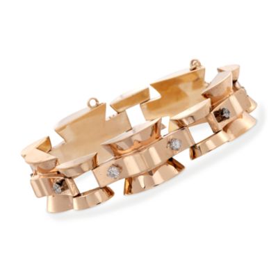 C. 1950 Vintage 1.50 ct. t.w. Diamond Bracelet in 14kt Yellow Gold. 7.5" &mdash; Alt Image 1