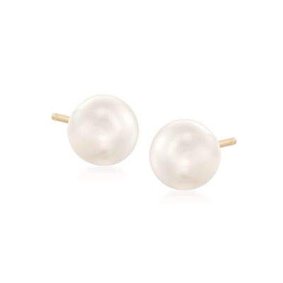 Graduated Cultured Pearl Necklace With 2 Free Pairs of Earrings in 14kt Yellow Gold &mdash; Alt Image 4