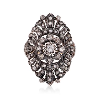 C. 1980 Vintage .90 ct. t.w. Diamond Ring in Two-Tone. Size 6 &mdash; Alt Image 1