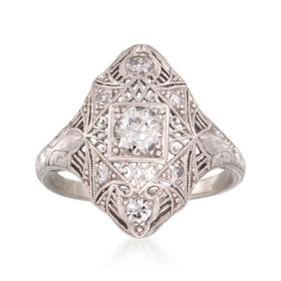 C. 1980 Vintage .85 ct. t.w. Diamond Dinner Ring in Two-Tone. Size 8 &mdash; Alt Image 1