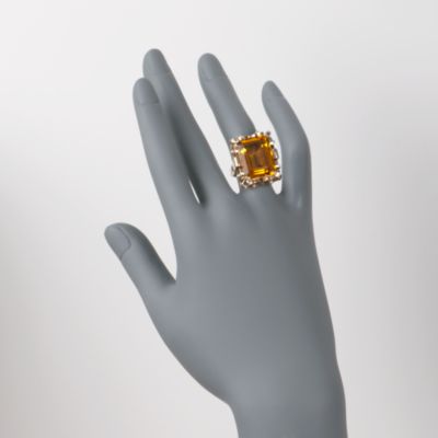 C. 1950 Vintage 14.00 Carat Citrine Ring in 14kt Yellow Gold. Size 6 &mdash; Alt Image 2