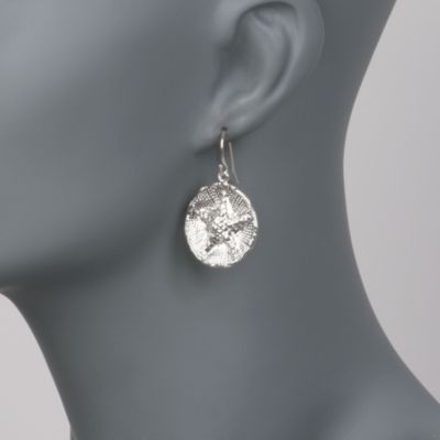 Sterling Silver Starfish Disc Drop Earrings   &mdash; Alt Image 2