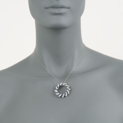 C. 1990 Vintage 1.70 ct. t.w. Sapphire and 2.75 ct. t.w. Diamond Open Circle Pin in Platinum &mdash; Alt Image 2