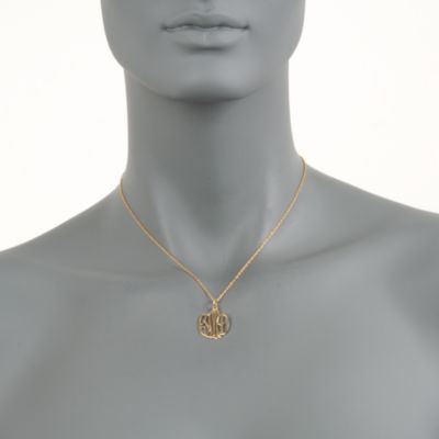 14kt Yellow Gold Monogram Pendant Necklace &mdash; Alt Image 2