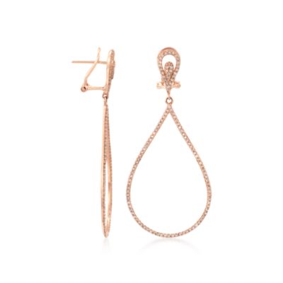 .95 ct. t.w. Diamond Open Teardrop Earrings in 14kt Rose Gold  &mdash; Alt Image 3