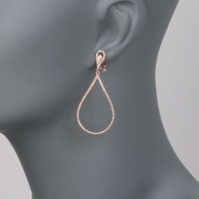.95 ct. t.w. Diamond Open Teardrop Earrings in 14kt Rose Gold  &mdash; Alt Image 2