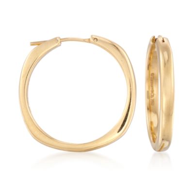 C. 1990 Vintage Tiffany Jewelry 18kt Yellow Gold Square Hoop Earrings &mdash; Alt Image 1