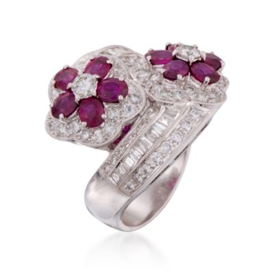 C. 2000 Vintage 4.00 ct. t.w. Ruby and 2.75 ct. t.w. Diamond Ring in 18kt White Gold. Size 8.25 &mdash; Alt Image 3