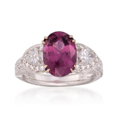 C. 2000 Vintage 3.70 Carat Pink Spinel and 1.00 ct. t.w. Diamond Ring in 18kt White Gold. Size 6.5 &mdash; Alt Image 1