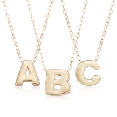 14kt Yellow Gold Mini Capital Letter Necklace &mdash; Alt Image 3