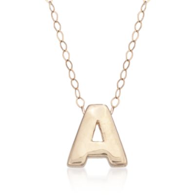 14kt Yellow Gold Mini Capital Letter Necklace &mdash; Alt Image 1