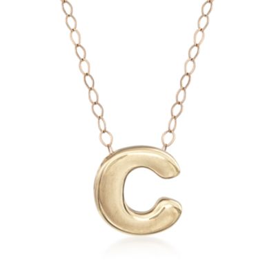 14kt Yellow Gold Mini Capital Letter Necklace &mdash; Alt Image 5