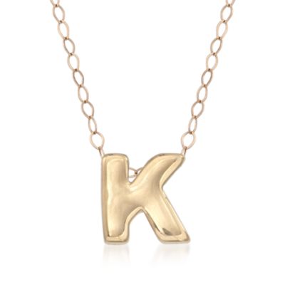 14kt Yellow Gold Mini Capital Letter Necklace &mdash; Alt Image 13