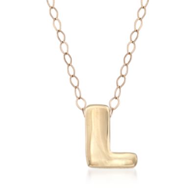 14kt Yellow Gold Mini Capital Letter Necklace &mdash; Alt Image 14