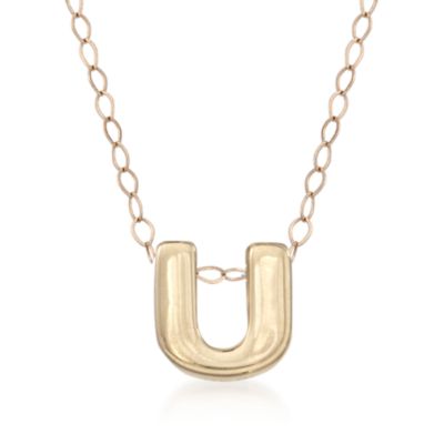 14kt Yellow Gold Mini Capital Letter Necklace &mdash; Alt Image 23