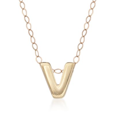 14kt Yellow Gold Mini Capital Letter Necklace &mdash; Alt Image 24