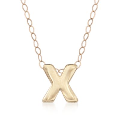 14kt Yellow Gold Mini Capital Letter Necklace &mdash; Alt Image 26