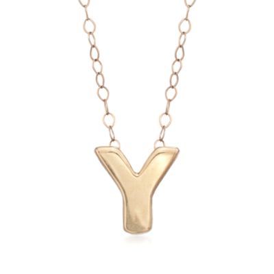 14kt Yellow Gold Mini Capital Letter Necklace &mdash; Alt Image 27