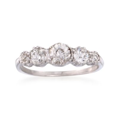 C. 1990 Vintage .90 ct. t.w. Diamond Ring in Platinum. Size 5.25 &mdash; Alt Image 1