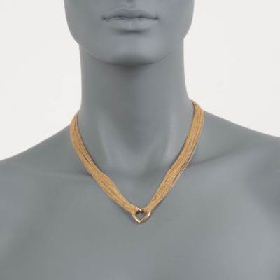 C. 1980 Vintage Tiffany Jewelry 18kt Yellow Gold Cable Link Necklace With Heart. 16" &mdash; Alt Image 2