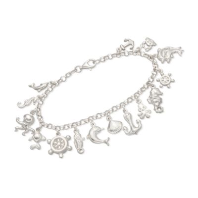 Italian Sterling Silver Sea Life Bracelet &mdash; Alt Image 1