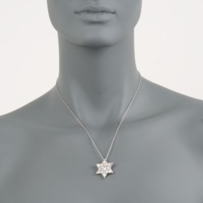 C. 1980 Vintage 3.10 ct. t.w. Diamond Star of David Pendant Necklace in 14kt White Gold. 18" &mdash; Alt Image 2