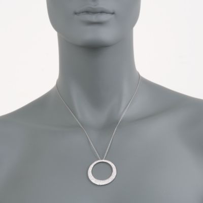 Roberto Coin 1.97 ct. t.w. Open Circle Diamond Pendant Necklace in 18kt White Gold. 16" &mdash; Alt Image 2