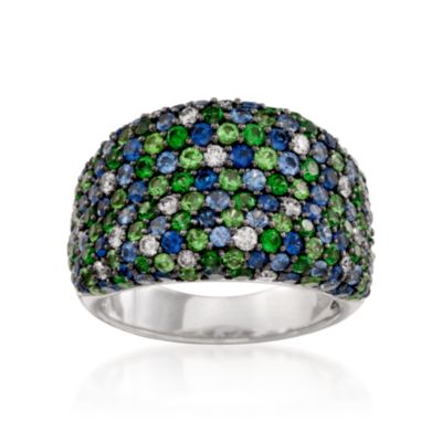 Roberto Coin 3.25 ct. t.w. Multi-Gem and .42 ct. t.w.  Diamond Ring in 18kt White Gold. Size 7 &mdash; Alt Image 1