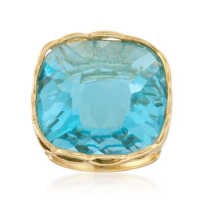 Roberto Coin 20.00 Carat "Ipanema" Blue Topaz Ring in 18kt Yellow Gold. Size 7 &mdash; Alt Image 1