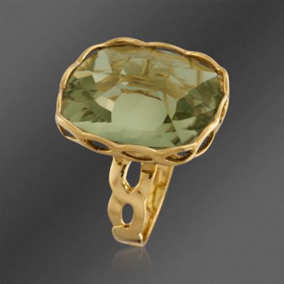 Roberto Coin 20.00 Carat "Ipanema" Green Amethyst Ring in 18kt Yellow Gold &mdash; Alt Image 3