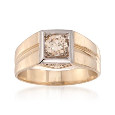 C. 1980 Vintage .70 Carat Brown Diamond Ring in 14kt Yellow Gold. Size 9.5 &mdash; Alt Image 1