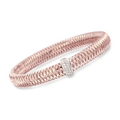 Roberto Coin "Primavera" .18 ct. t.w. Diamond Bangle Bracelet in 18kt Rose Gold. 7" &mdash; Alt Image 1