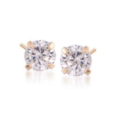 Set of Three Pairs of Earrings With Cultured Pearls and CZs in 14kt Yellow Gold  &mdash; Alt Image 4