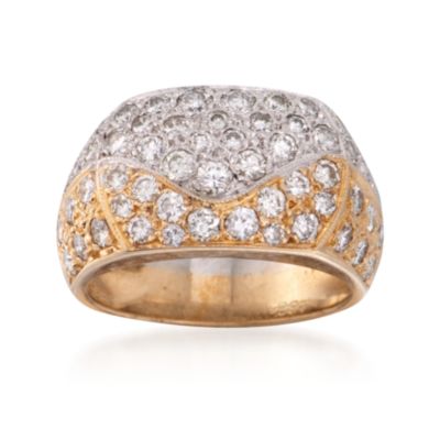 C. 1990 Vintage Hammerman Brothers 1.50 ct. t.w. Pave Diamond Ring in 14kt Two-Tone Gold. Size 6 &mdash; Alt Image 1