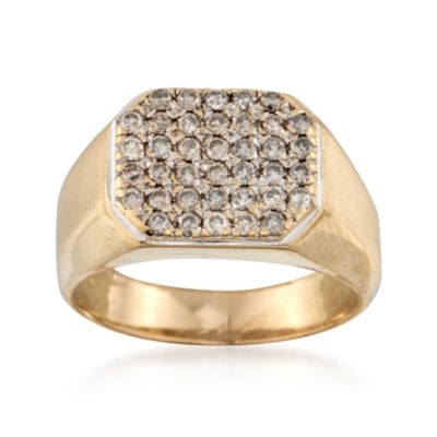 C. 1980 Vintage Men's 1.00 ct. t.w. Pave Diamond Ring in 14kt Yellow Gold. Size 10.5 &mdash; Alt Image 1