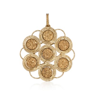 Italian Golden Drusy Pendant in 14kt Yellow Gold &mdash; Alt Image 1