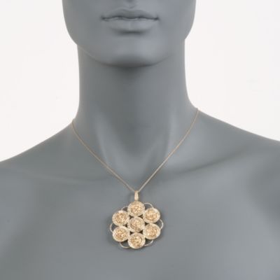 Italian Golden Drusy Pendant in 14kt Yellow Gold &mdash; Alt Image 2
