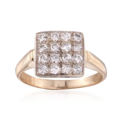 C. 1990 Vintage .80 ct. t.w. Square-Top Diamond Ring in 14kt Yellow Gold. Size 9.75 &mdash; Alt Image 1