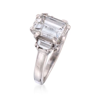 C. 1970 Vintage 3.56 ct. t.w. 3-Stone Diamond Ring in Platinum. Size 5.5 &mdash; Alt Image 3