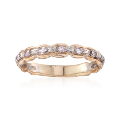 C. 1970 Vintage .50 ct. t.w. Diamond Eternity Band in 14kt Two-Tone Gold. Size 7 &mdash; Alt Image 1