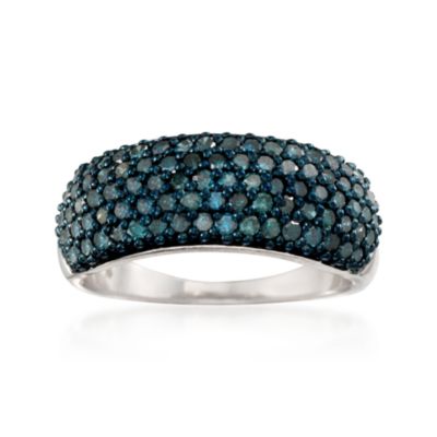 1.00 ct. t.w. Multi-Row Blue Diamond Ring in Sterling Silver &mdash; Alt Image 1