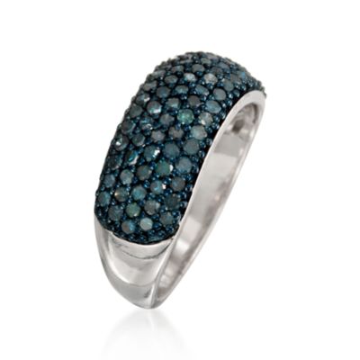1.00 ct. t.w. Multi-Row Blue Diamond Ring in Sterling Silver &mdash; Alt Image 3