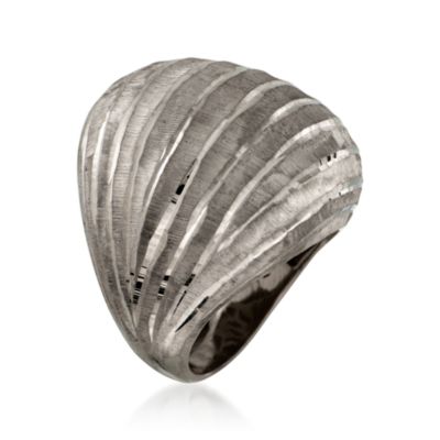 Roberto Coin Sterling Silver Diamond-Cut Dome Ring. Size 7 &mdash; Alt Image 3