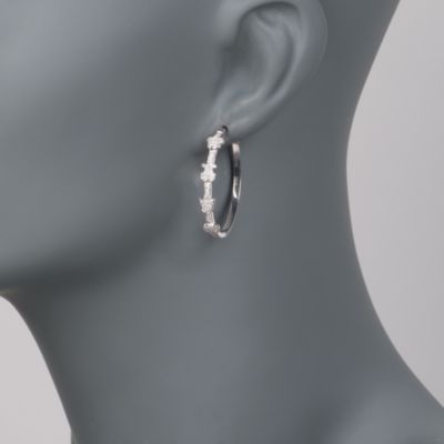 C. 2012 Vintage Tous Designs .30 ct. t.w. Diamond Hoop Earrings in 18kt White Gold &mdash; Alt Image 2
