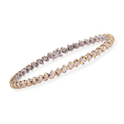 C. 1990 Vintage 3.80 ct. t.w. Diamond Tennis Bracelet in 14kt Two-Tone Gold. 8.25" &mdash; Alt Image 1