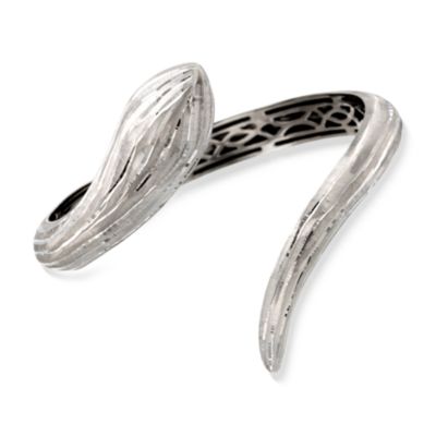 Fifth Season by Roberto Coin Sterling Silver Diamond-Cut Snake Bangle Bracelet. 7" &mdash; Alt Image 1