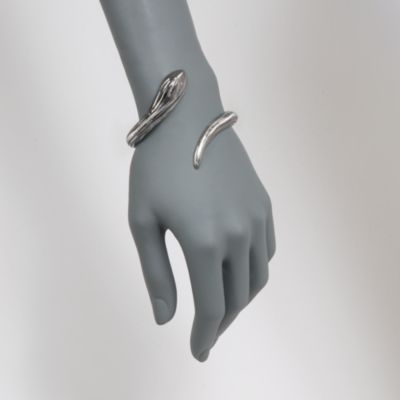 Fifth Season by Roberto Coin Sterling Silver Diamond-Cut Snake Bangle Bracelet. 7" &mdash; Alt Image 2