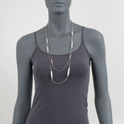 Fifth Season by Roberto Coin Sterling Silver Double Strand Station Necklace. 30" &mdash; Alt Image 2
