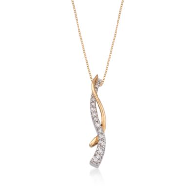 C. 2000 Vintage .30 ct. t.w. Diamond Journey-Style Pendant Necklace in 14kt Two-Tone Gold. 19" &mdash; Alt Image 1
